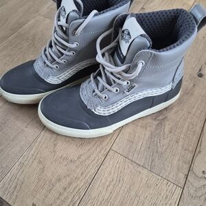 Vans Gray and Black High-Top Sneakers
